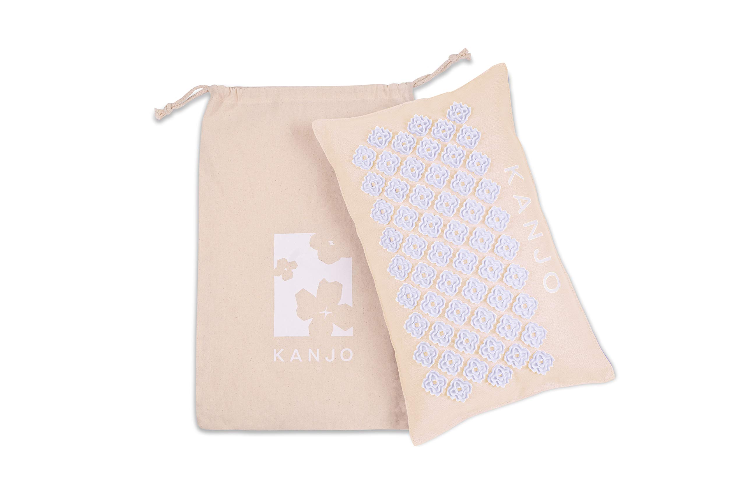 Kanjo Premium Unscented Acupressure Pillow - 100% Undyed Cotton Linen - Buckwheat Chaff Fill - Relieves Back Pain and Neck Pain