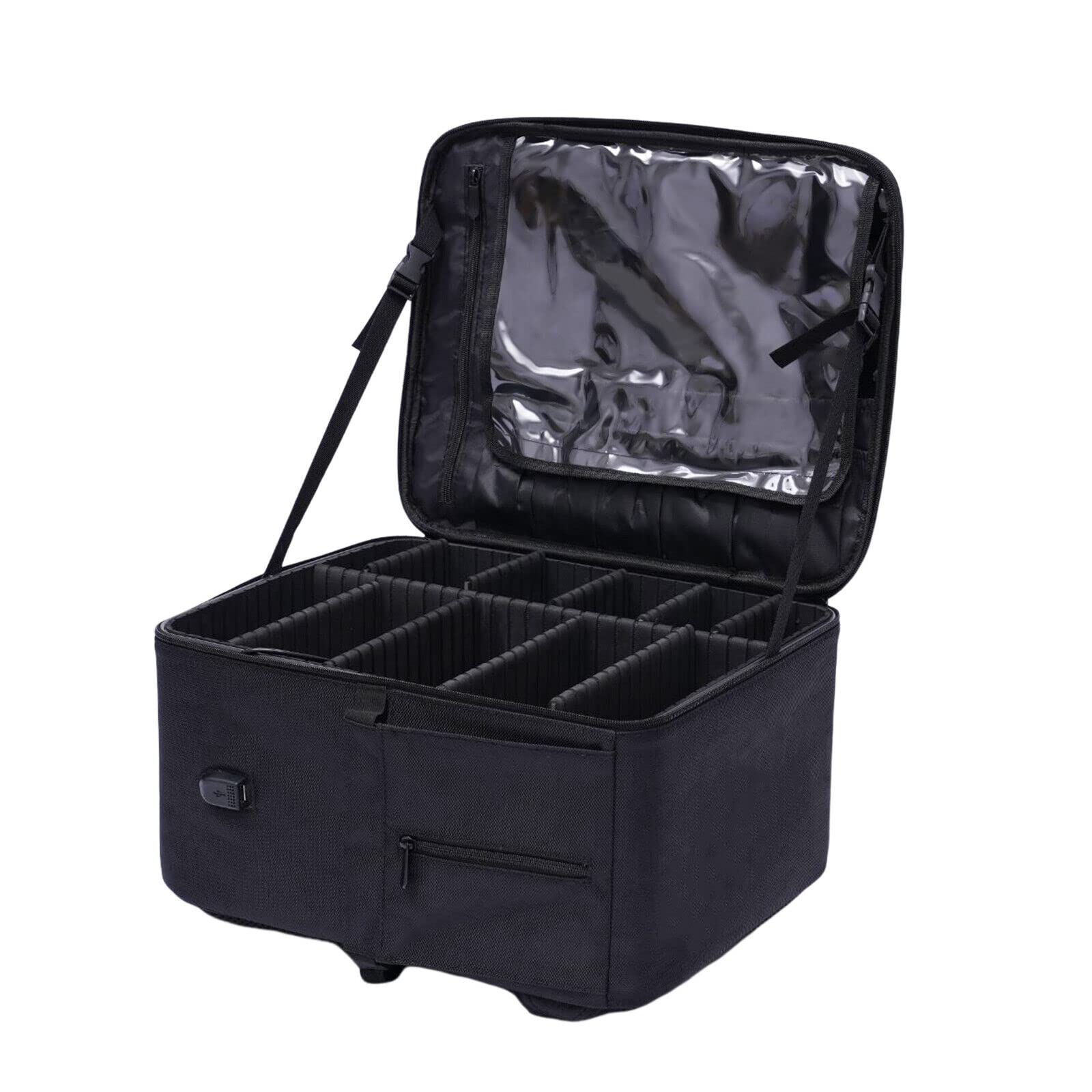 Professionelle Kosmetiktasche für Reisen mit Fächern für Frauen Tragbare Reisetasche und strapazierfähiger
