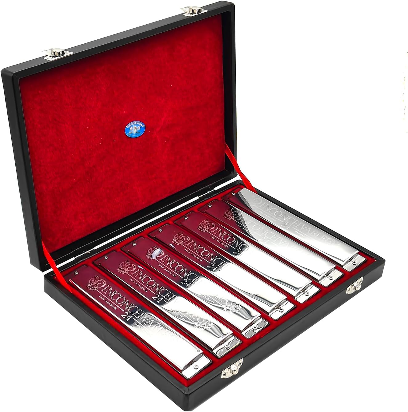 Swan 24 Hole Polyphonic Harmonica C Key A/B/D/E/F/G 7 Keys Set Professional Tremolo Harmonica Beginners and Adults