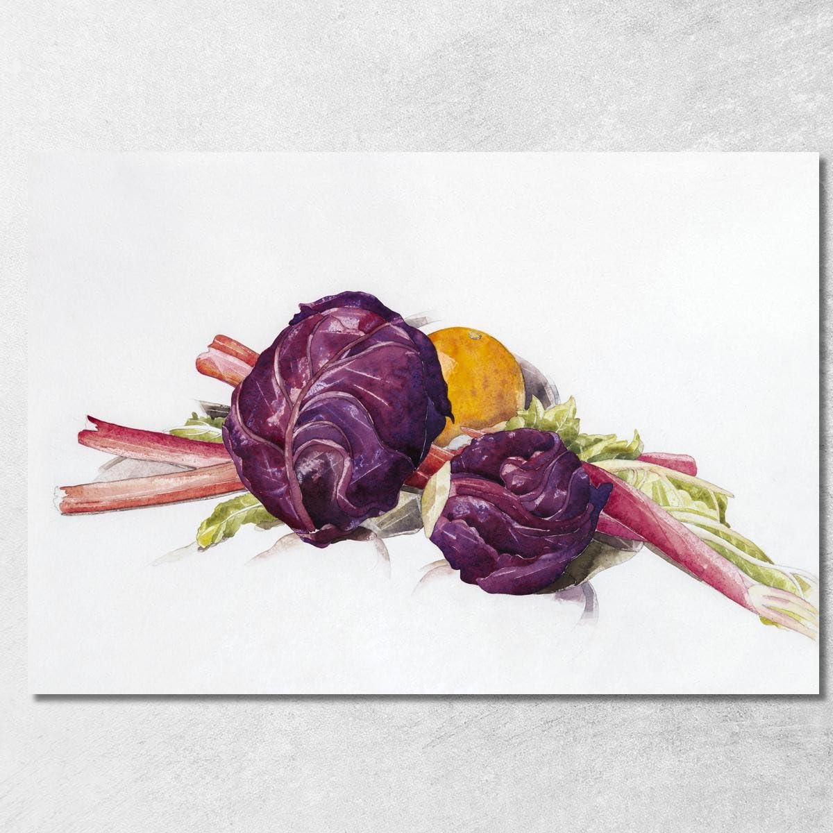 Charles Demuth, cdm41 Rotkohl Rhabarber und Orange, Druck auf Leinwand, Fine Art, gerahmt, fertig zum Aufhängen, hochwertig, 170 x 120 cm