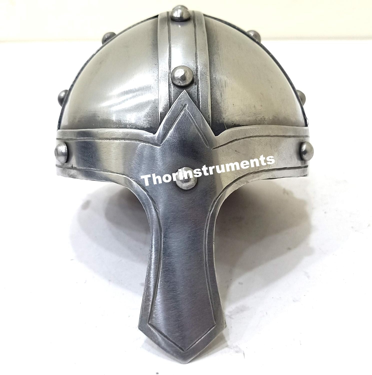 THOR INSTRUMENTS Medieval Mini Norman Helmet & Wooden Stand A Movie Decoration Piece Rustic Vintage Home Decor Gifts