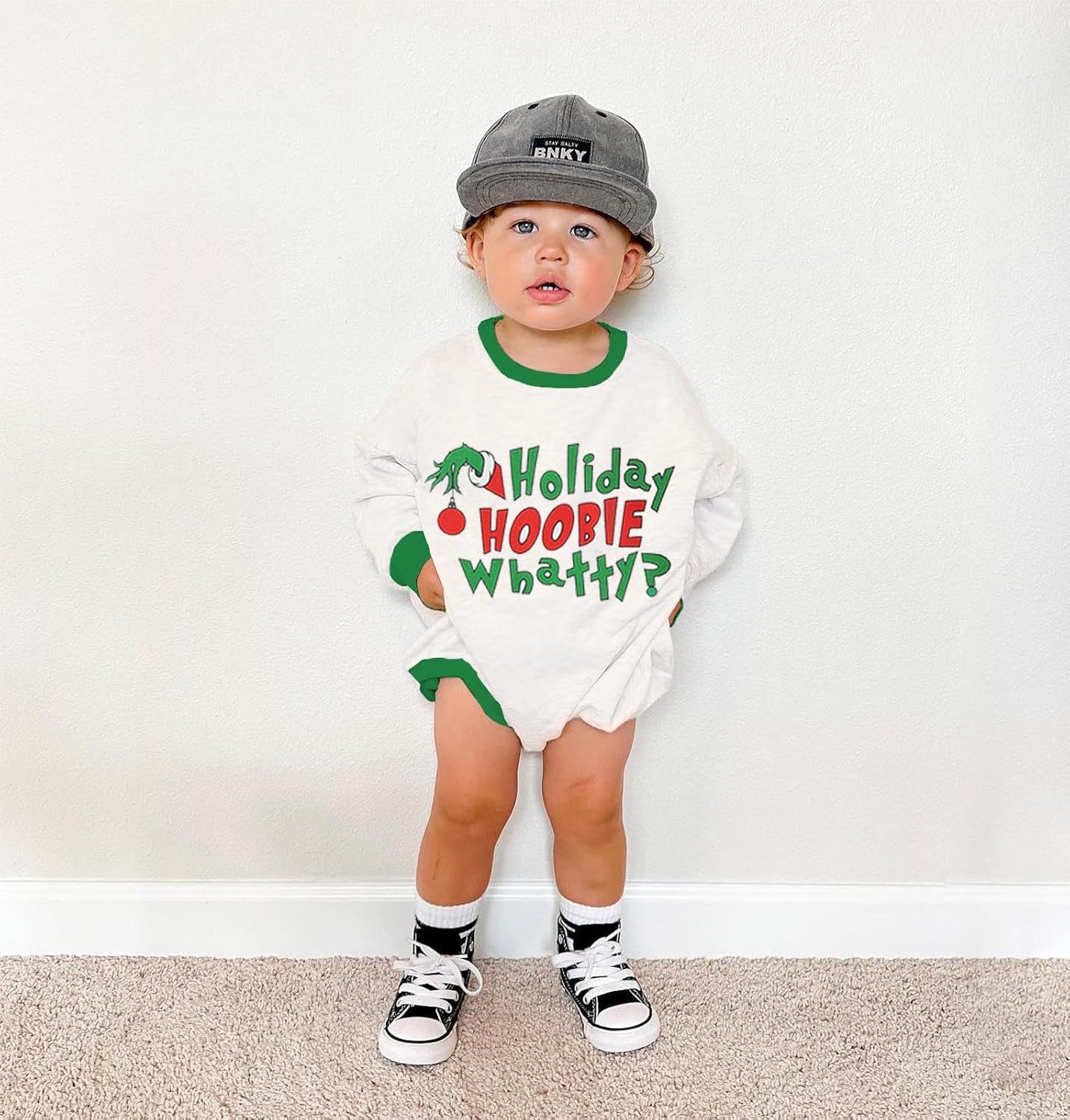 Eadrioss 乳児 赤ちゃん 女の子 男の子 クリスマス衣装 長袖 クルーネック ロンパース スウェットシャツ ボディスーツ プ