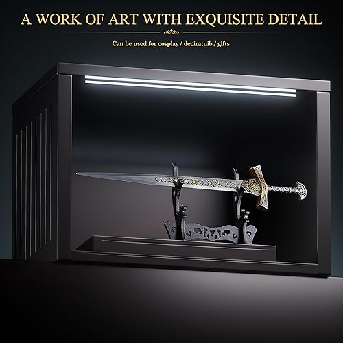 Miniatura 6 de Eldens Rings Miquellan Knight's Sword Model - Espada de metal de 11.8 pulgadas con soporte de exhibición, espadas de artes marciales, figura de