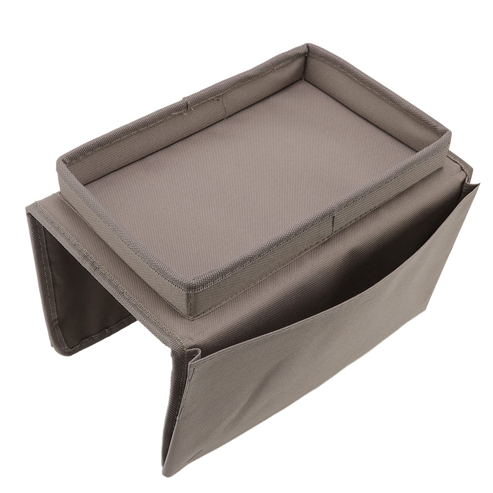Sofa Tray Storage Table, 600D Oxford Fabric Sofa Side Pocket Sofa Arm Storage Cup Holder Folding Arm Storage Rack Smart Storage for Living Room Bedroom (Coffee)