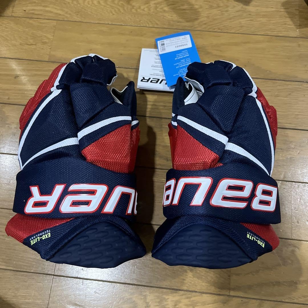 Amazon.co.jp: Bauer HYPERLITE Glove 13in 紺赤 : ファッション