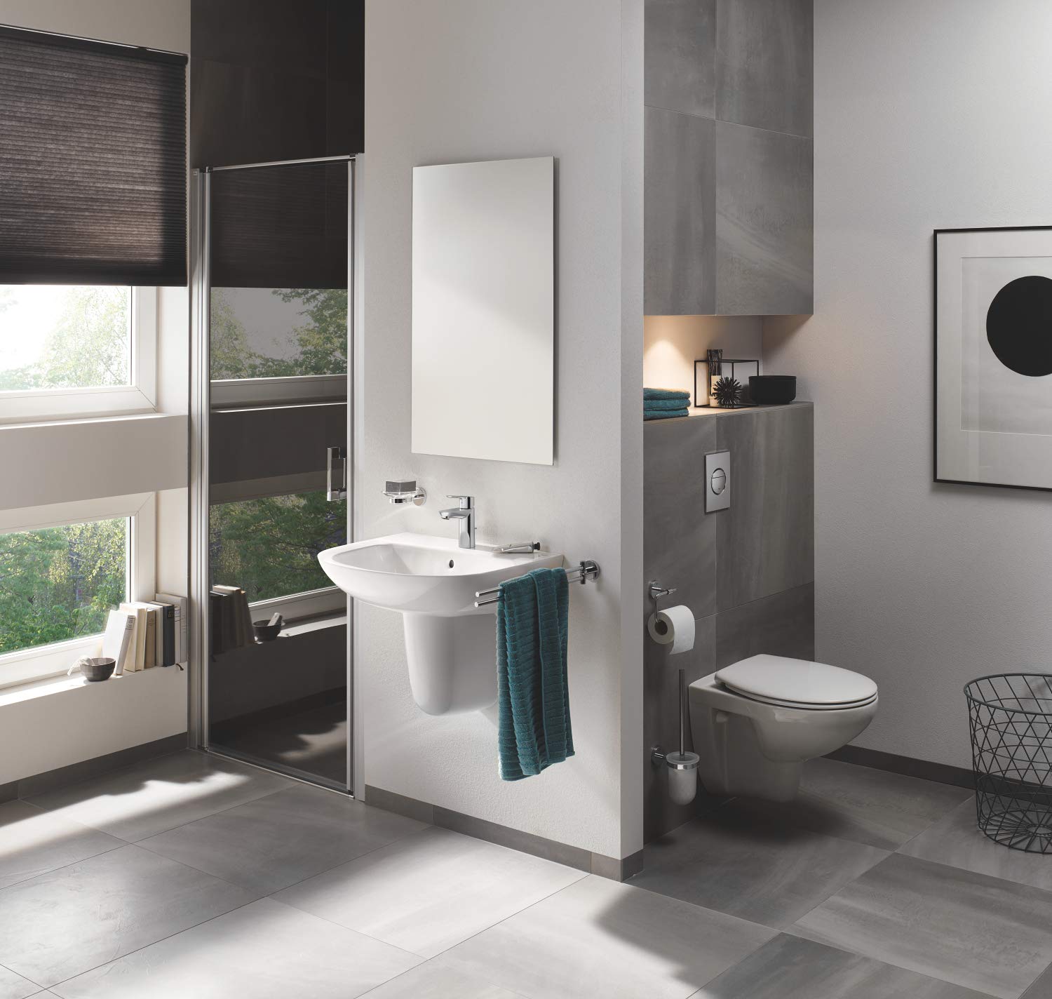 Grohe Start Flow- Grifo de lavabo monomando (vaciador automático, menor consumo de agua, altura 146mm), cromo, 23769000