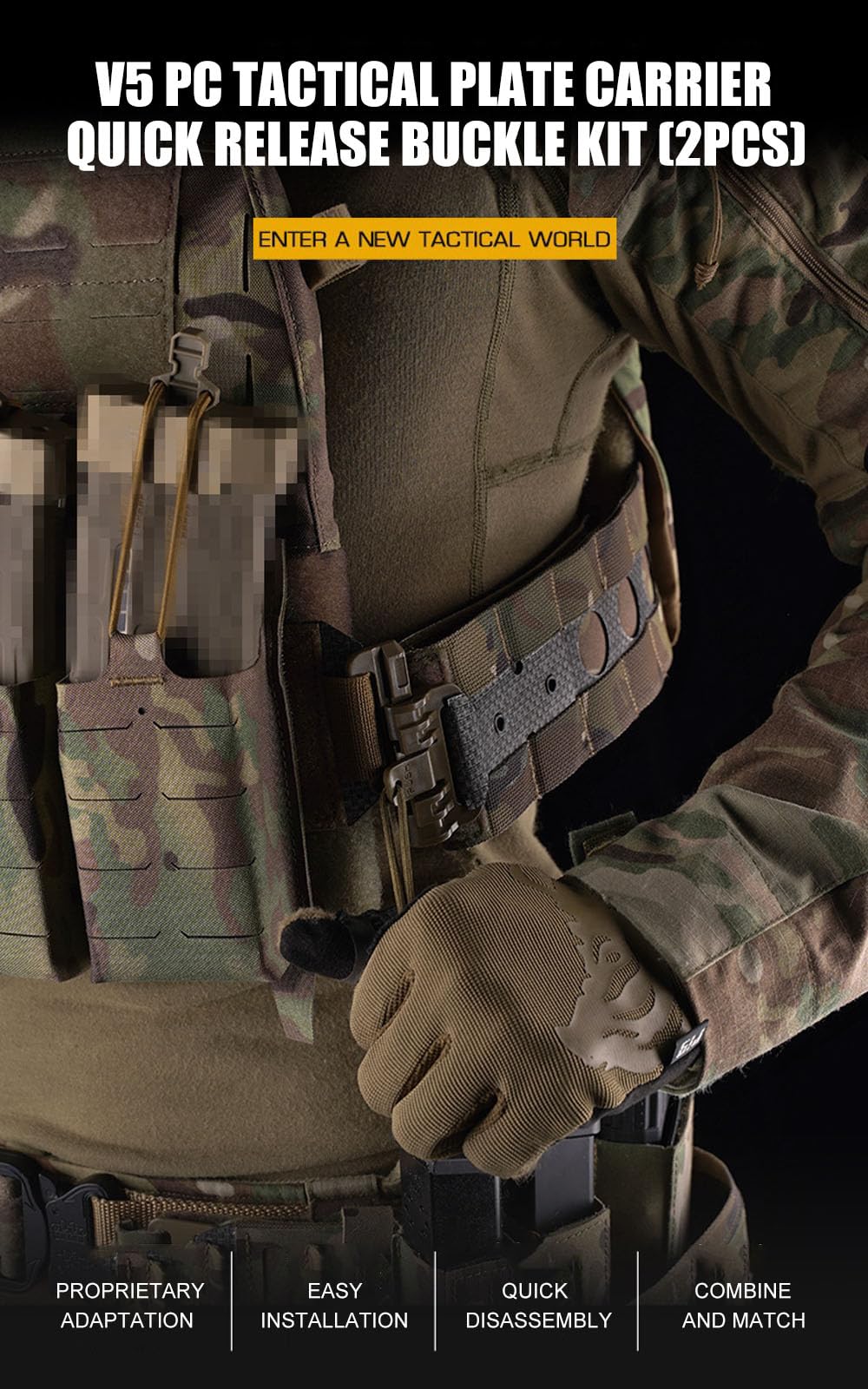 Gilet Tactique FCPC V5 avec Boucle à dégagement Rapide, Gilet de Chasse Airsoft, Ceinture 2 pièces