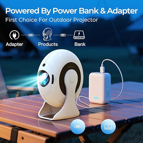 Miniatura 2 de Mini proyector portátil con aplicaciones integradas, soporte de 1080P Full HD, proyector Keystone automático con WiFi y Bluetooth, proyector de cine