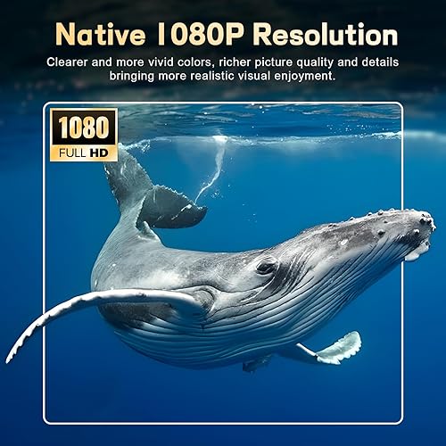 Miniatura 2 de Proyector con WiFi y Bluetooth, mini proyector portátil 1080P HD de 170 pulgadas, proyector de cine para exteriores, compatible con