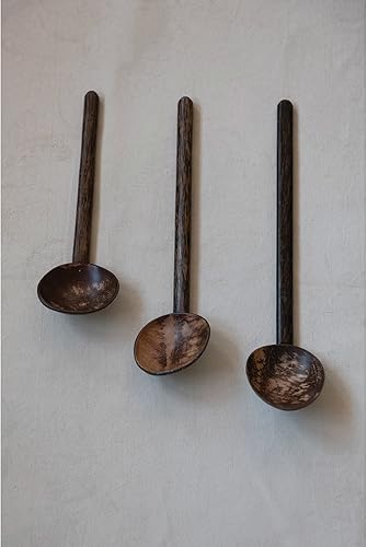 Miniatura 2 de Cuchara de cáscara de coco con mango de madera de mango, juego de 3 estilos