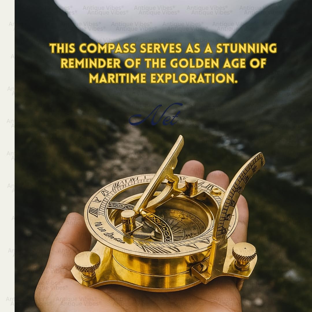 Bussola in ottone con meridiana, orologio da tasca per sole, escursionismo, viaggi, campeggio, strumenti di navigazione, per viaggiatori, regalo per figlio, figlia