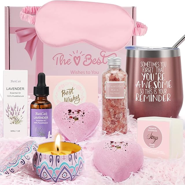 Pamper Gifts for Women Birthday, Unique Mum Self Care Package Pamper Hampers for Her, Get Well Soon Gifts for Women Relaxation Bath Gifts Set Christmas Gifts Pamper Box for Women, Mom, Best Friend
