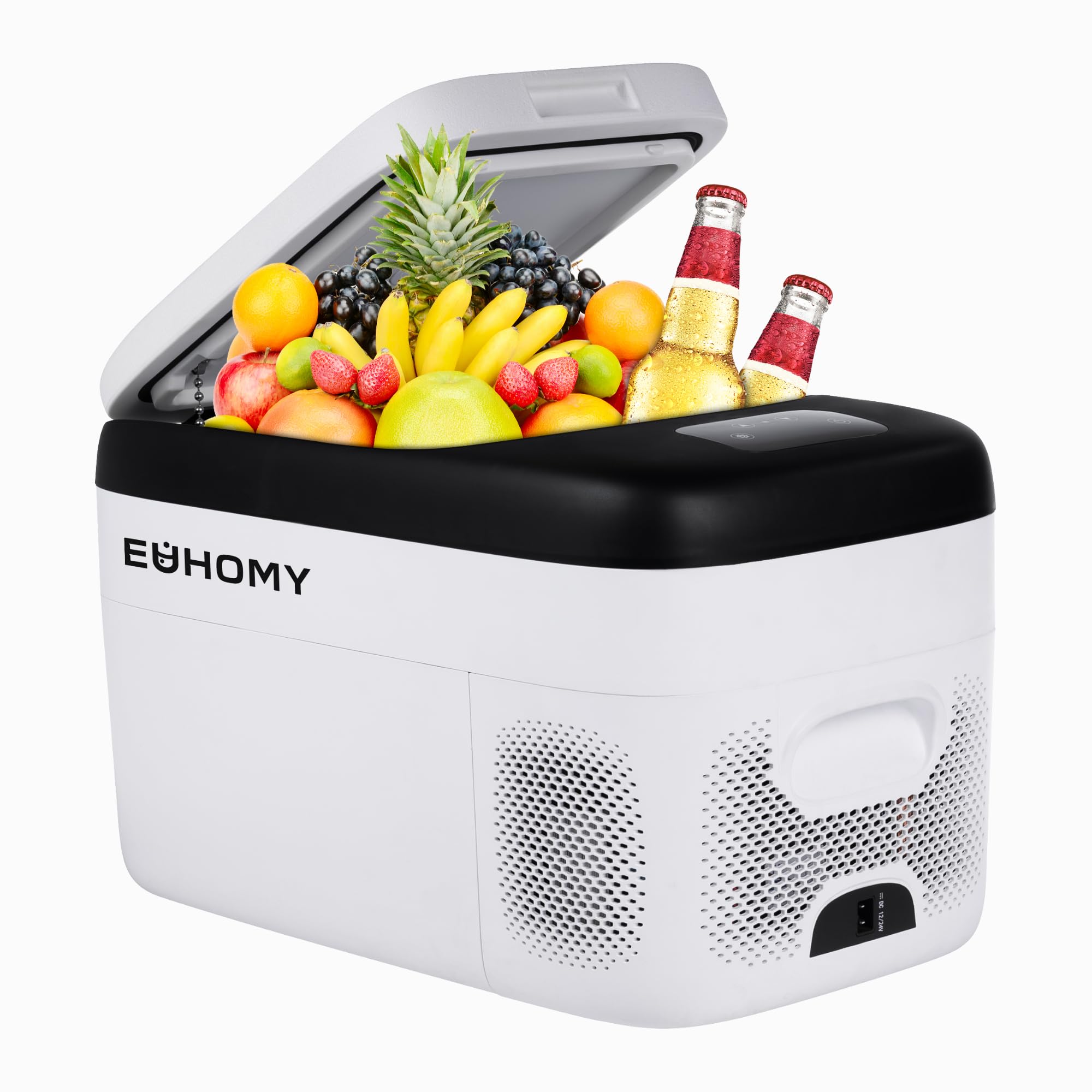 EUHOMY Nevera de compresor de 25 litros, 12 V/240 V, compresor de refrigerador, de -20 ℃ a 20 ℃, compresor silencioso con congelador para viajes, camping, picnic, etc.