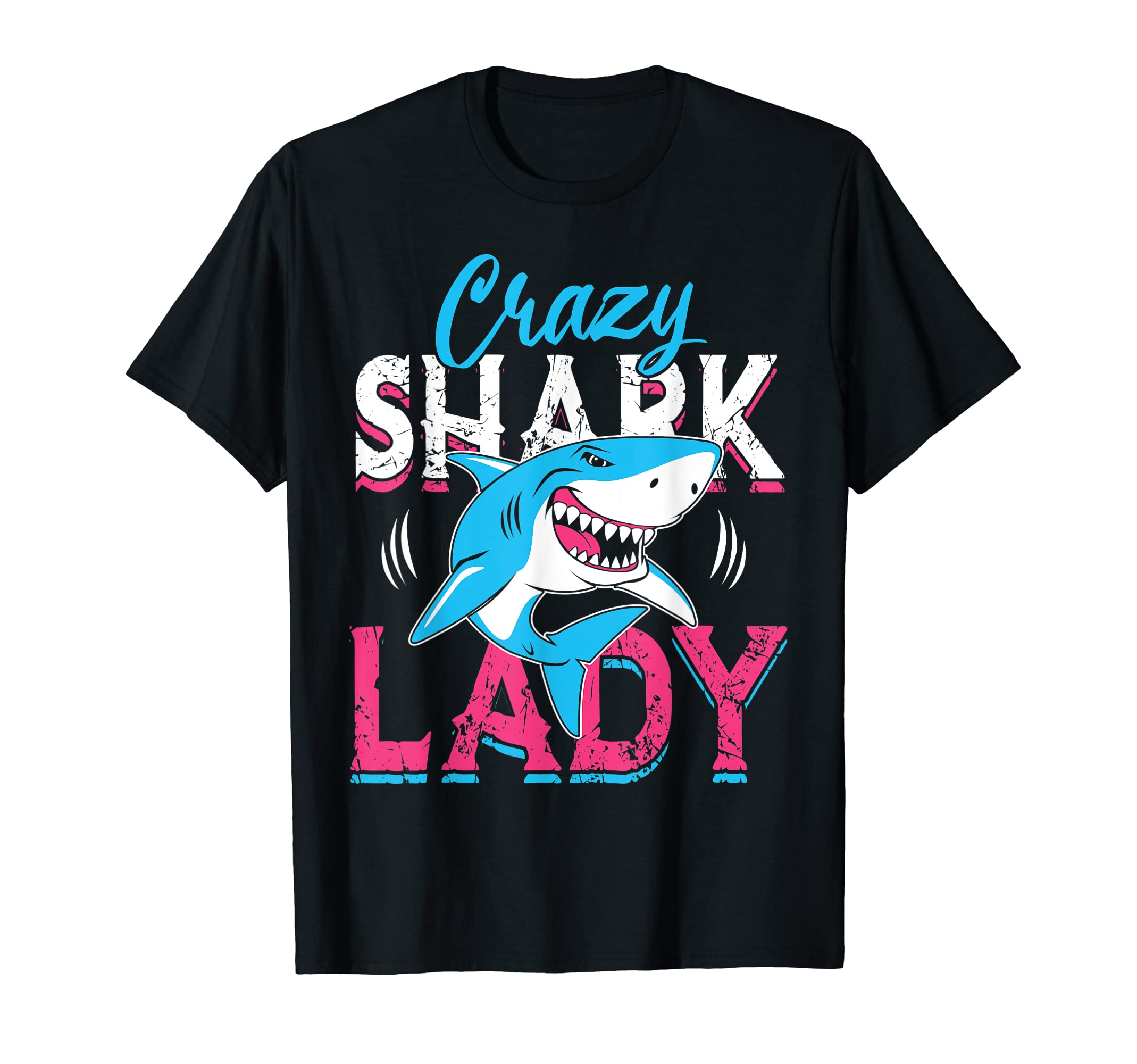 Crazy Shark Lady Funny Design For Shark Lovers T-Shirt