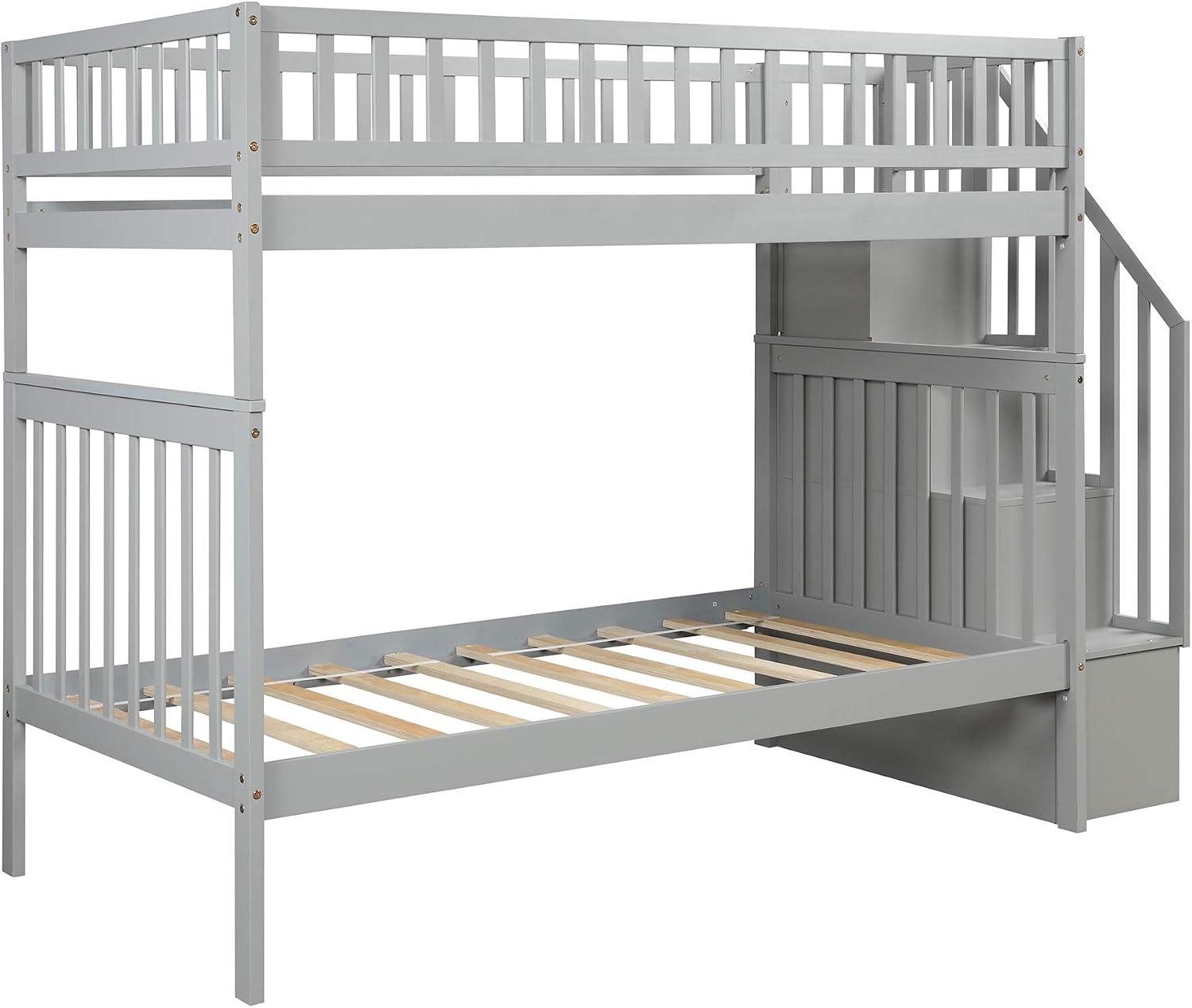P PURLOVE bunk bed separated into a twin daybed and a twin platform bed