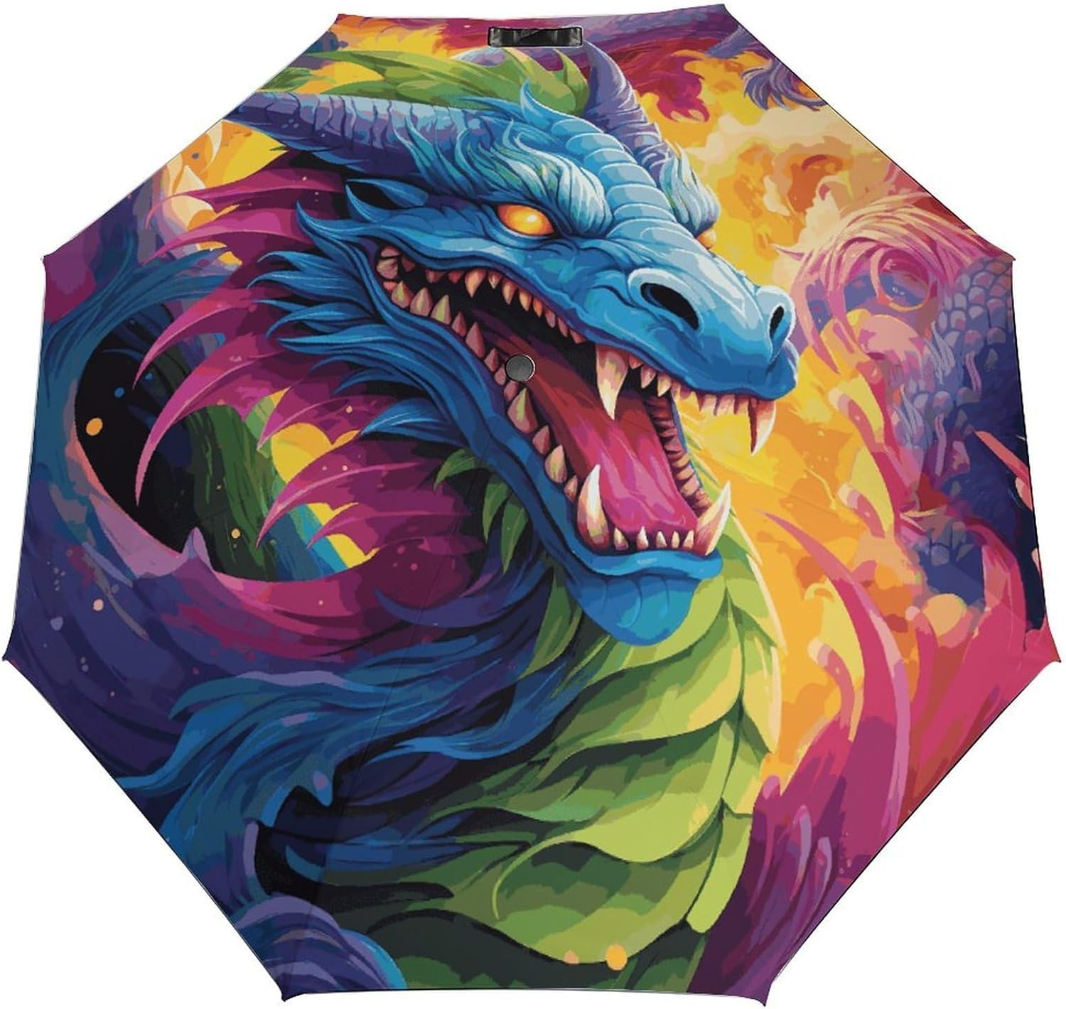 Folding Small Sun Umbrella Colorful of Dragons Windproof Travel Umbrella Lightweight Small And Compact Suit for Pocket