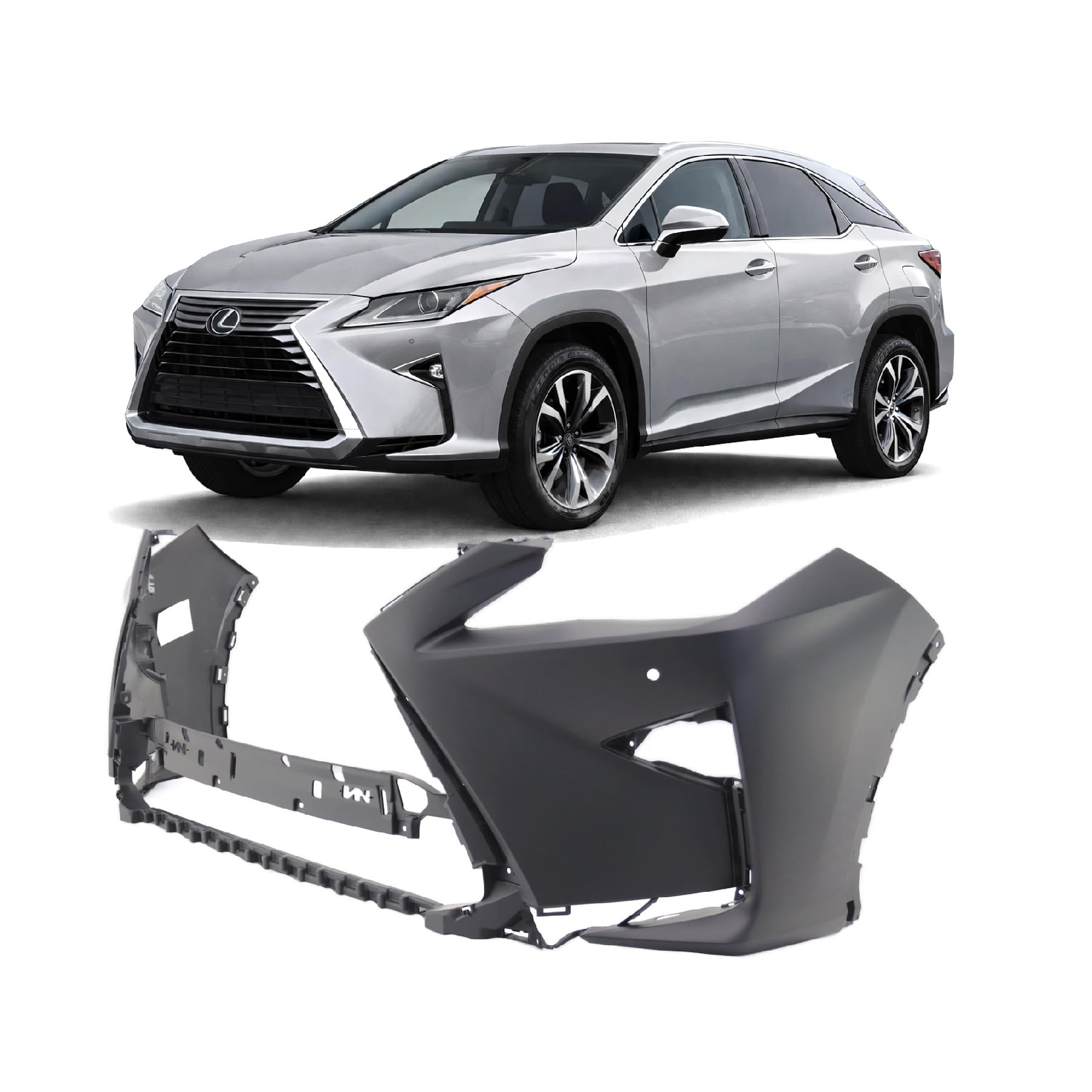 FitParts Compatible with Lexus RX350/RX450h 2016–2019 Front Bumper Cover