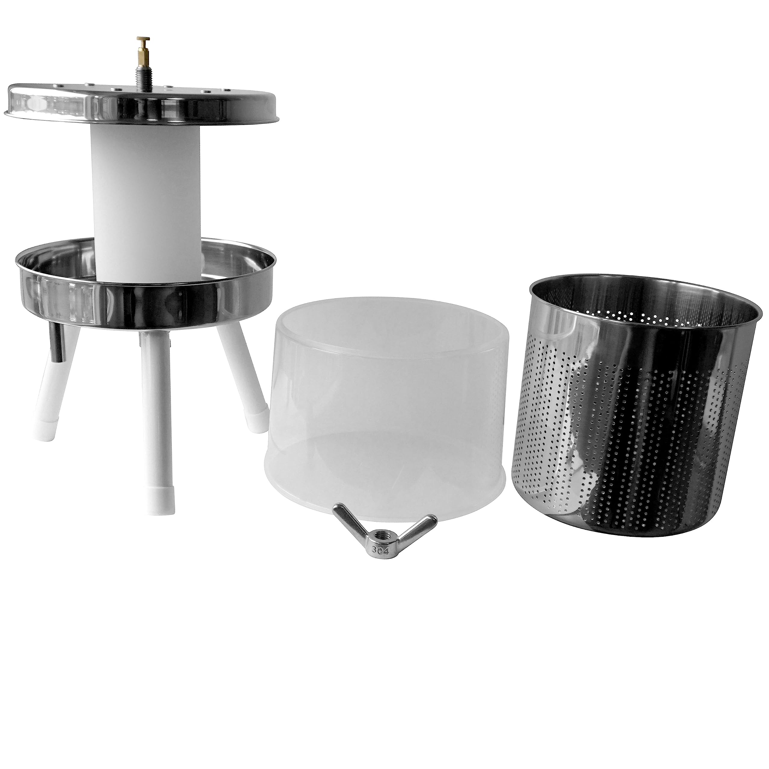 Mini Hydropresse: Wasserdruckpresse Frutty 6 Liter, Edelstahl Apfelpresse/Obstpresse/Mostpresse, mit Spritzschutz, Tisch-Maischepresse für den Haushalt, mit professioneller Hydrodruck-Technik