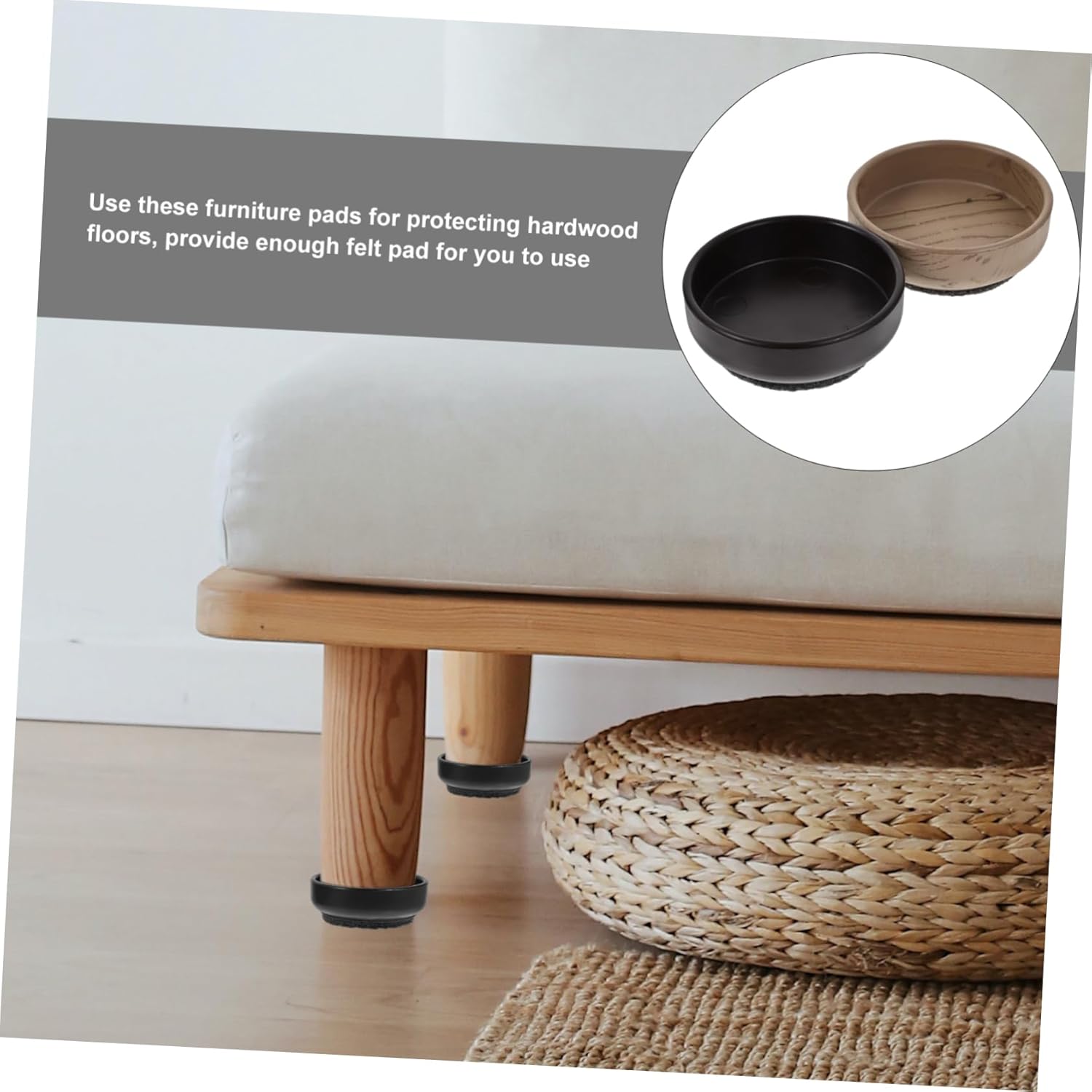 24pcs Chair Leg Caps Anti-Skid Floor Protectors for Hardwood Quiet Furniture Glides Fits - Legs Durable Felt Furniture Pads Easy Installation