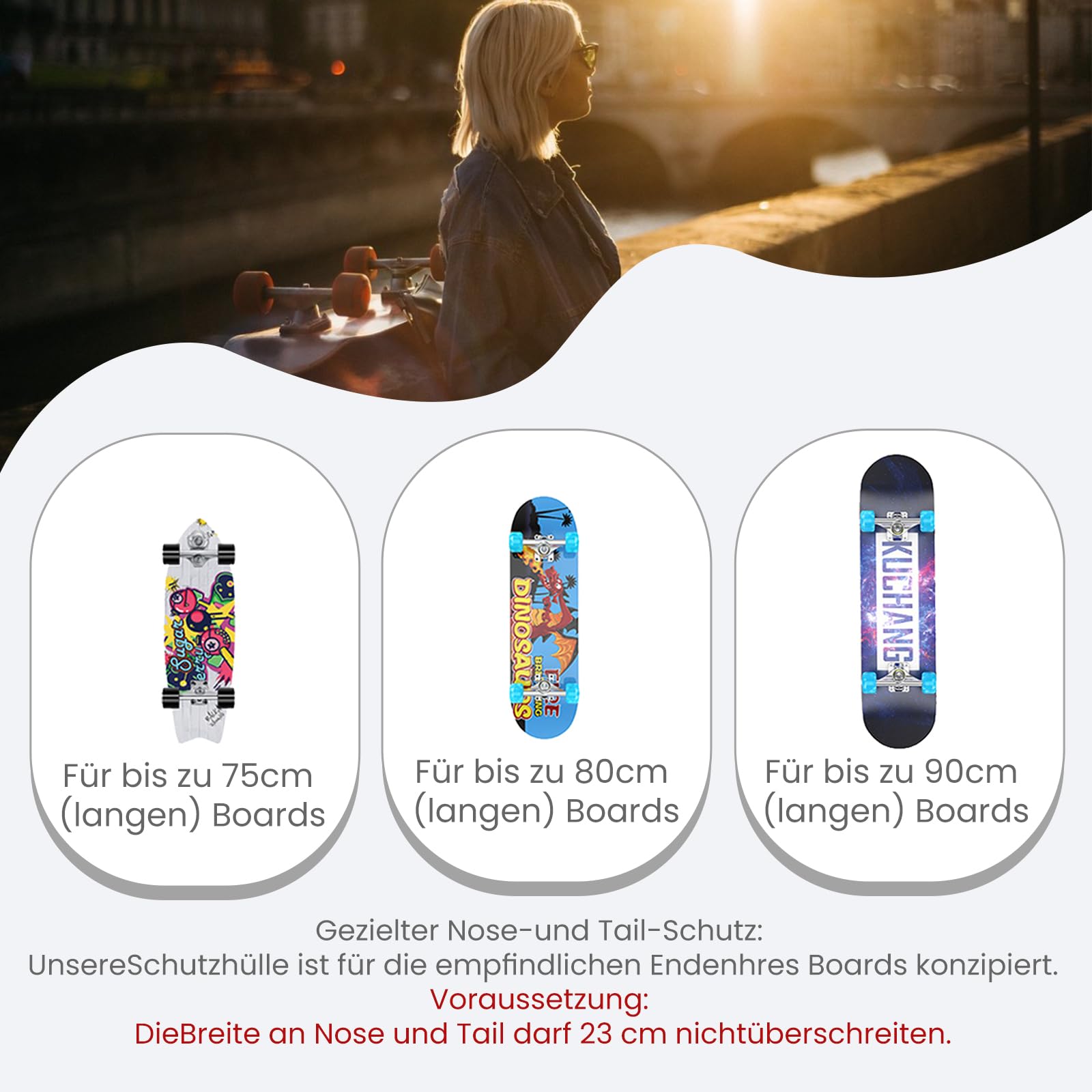 Zaino per Cruiser e Longboard Elettrico - Borsa Pieghevole in Robusto Oxford 900D Impermeabile per Skateboard Adulto