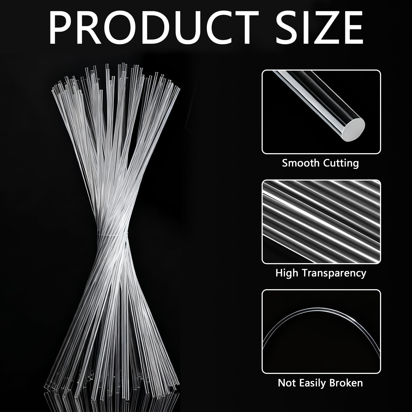 Set 12 Aste Acriliche Trasparenti 3mm x 300mm Bacchette PMMA Tonde per Fai da Te, Modellismo, Decorazioni, Artigianato, Supporti Luce, Vetrina