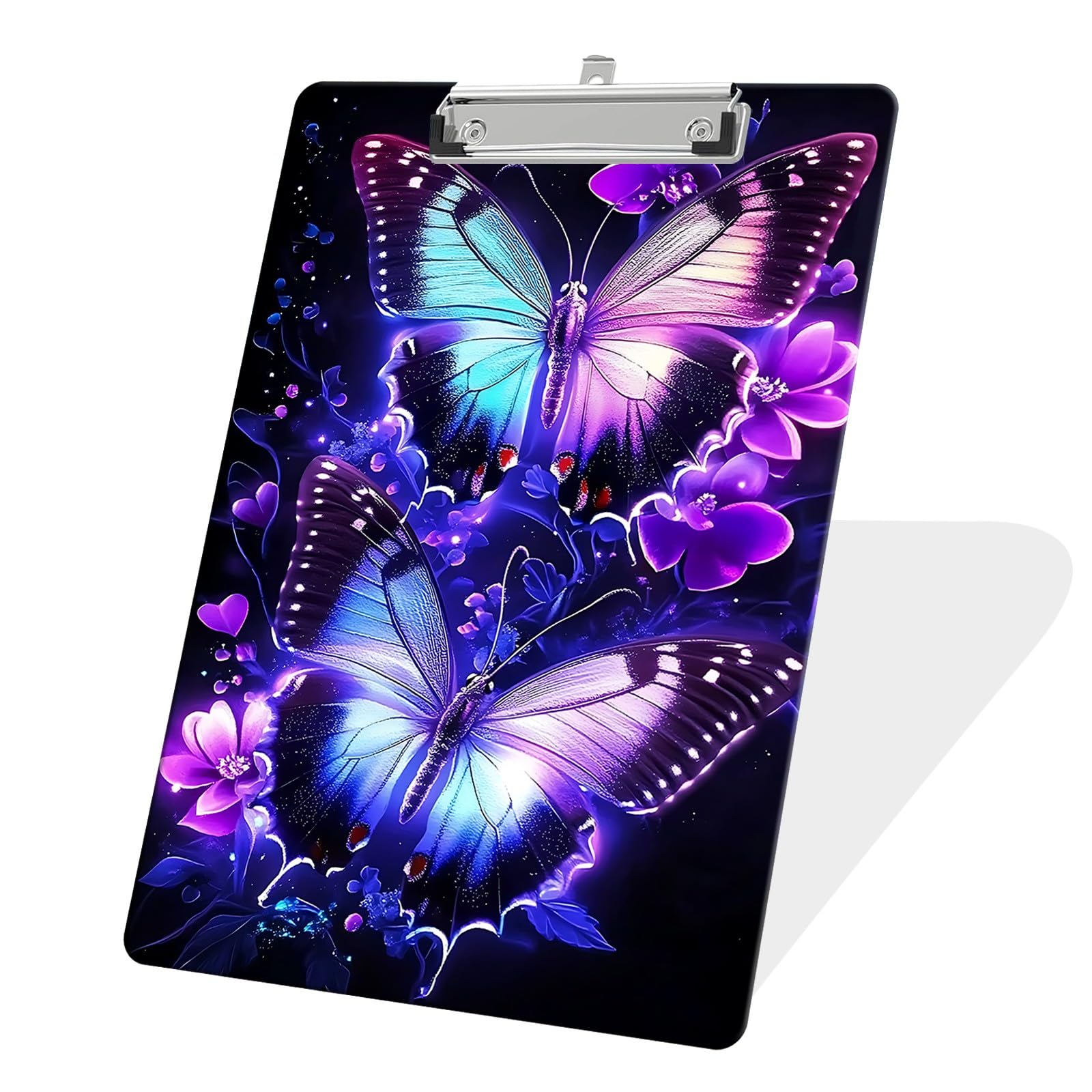 NLZQTTBD Plastic Clipboard,Letter Size clipboards for Kids Classroom 9x12.5 inch with Low Profile Metal Clip for Students Office Women and Men Clip