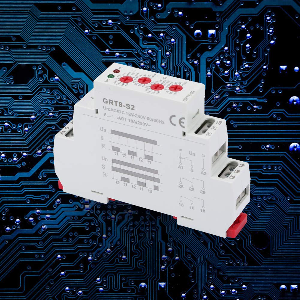 Temporizzatore a ciclo asimmetrico, relè temporizzato a ciclo ripetuto on o off, relè temporizzato con ritardo da 12 a 240 V per occasioni di controllo del ritardo ciclico