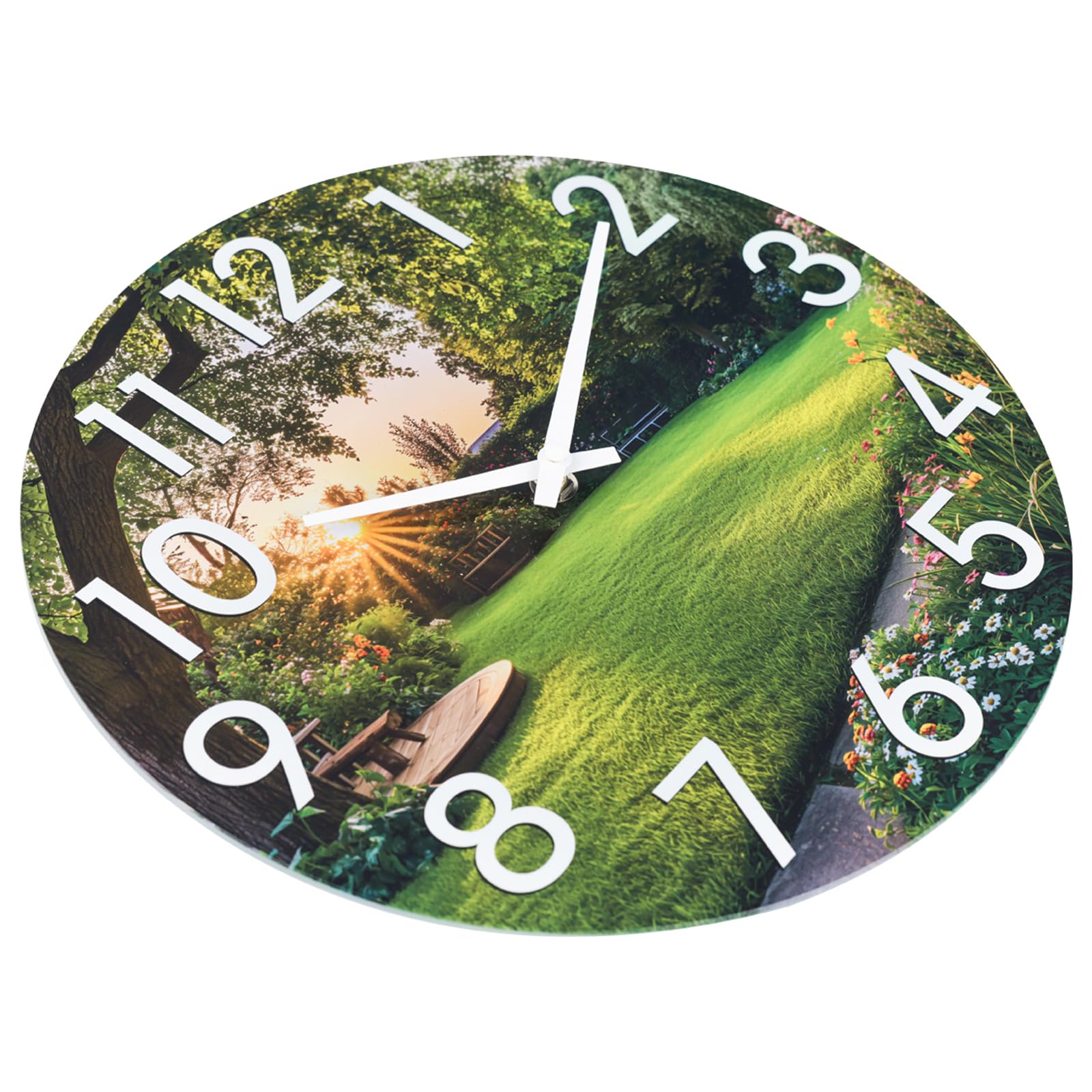 JoFomp Beach Theme Outdoor Wall Clock - 12 Inch Waterproof With Glass, Battery Operated For Patio & Garden