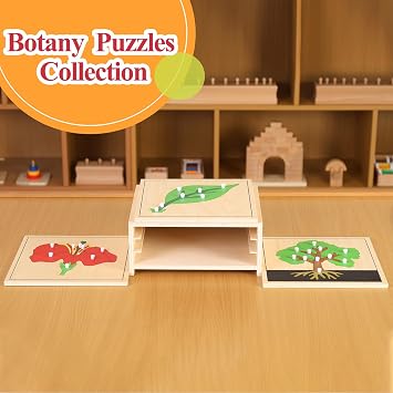 MONTESSORI OUTLET Nature Materials Flower Puzzle Early Preschool Learning Toys for 3-12 Year Old Kids and Toddler