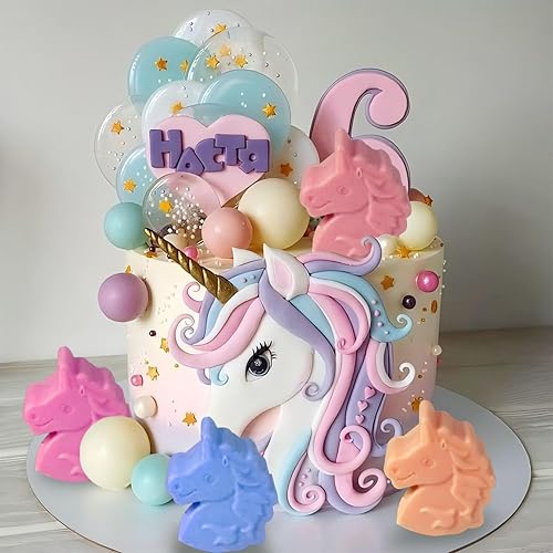 Miniatura 7 de Molde de silicona de unicornio para crayones de caballo, molde de silicona para bombas de baño de unicornio, moldes para jabón, dulces, chocolate,
