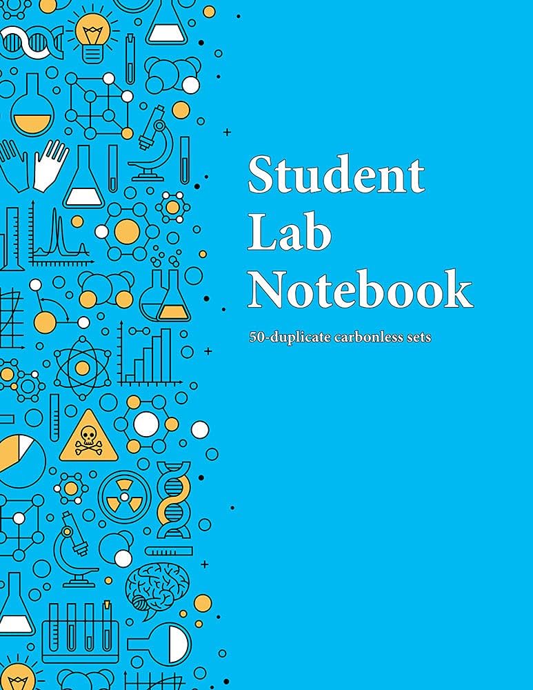 Student Lab Notebook (50 duplicate page sets): perforated carbonless sheets with smooth coil spiral binding