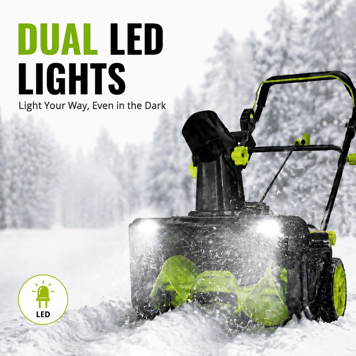Odśnieżarka 40 V,zasilana akumulatorowo,bezszczotkowy silnik 3500 W 2Batteries