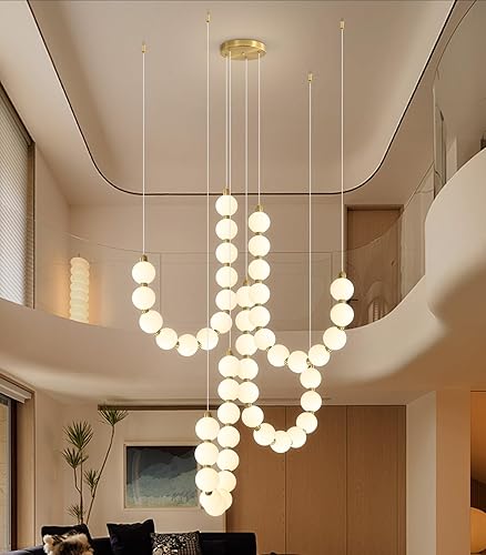 Miniatura 5 de Candelabros modernos LED regulables, bolas de acrílico, iluminación colgante de techo para sala de estar, comedor, dormitorio, luces colgantes