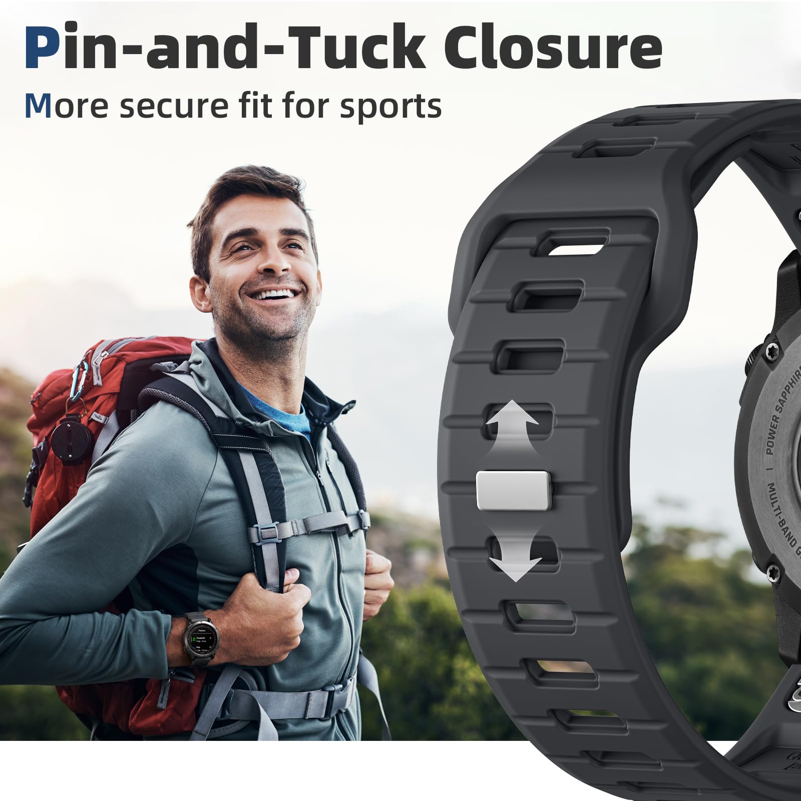Negatta Strap Compatible With Garmin Fenix 7X/Fenix 7X Pro/Fenix 6X Pro/Fenix 5X Plus/Fenix 5X/Fenix 3/3 HR - Image 4