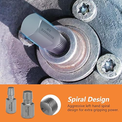 Miniatura 7 de Juego de extractor de tornillos, 55 piezas de extracción de pernos fáciles de salir, extractores multilínea para quitar tornillos pelados,