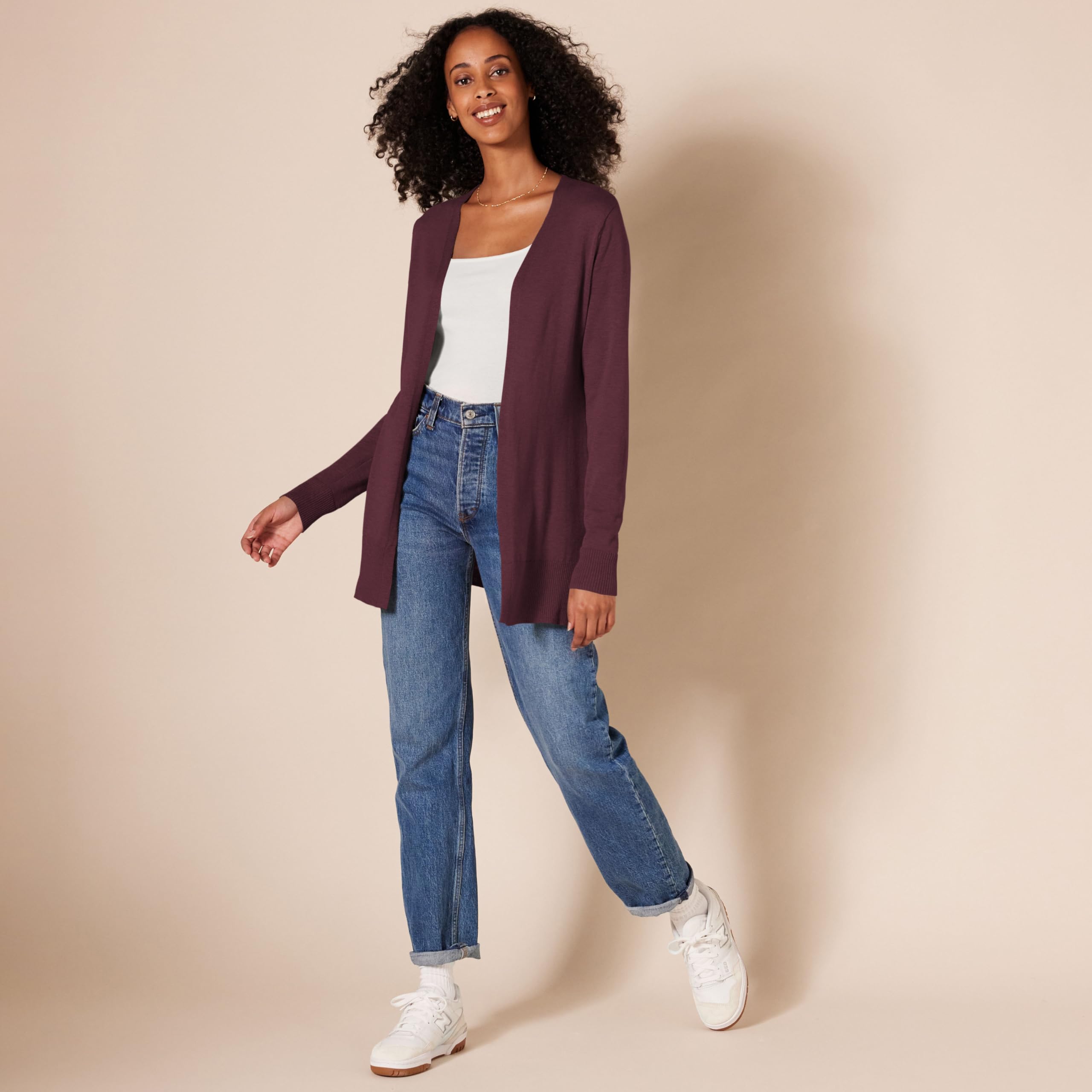 Amazon Essentials Cardigan Leggero Aperto sul Davanti (Disponibile in Taglie Forti) Donna
