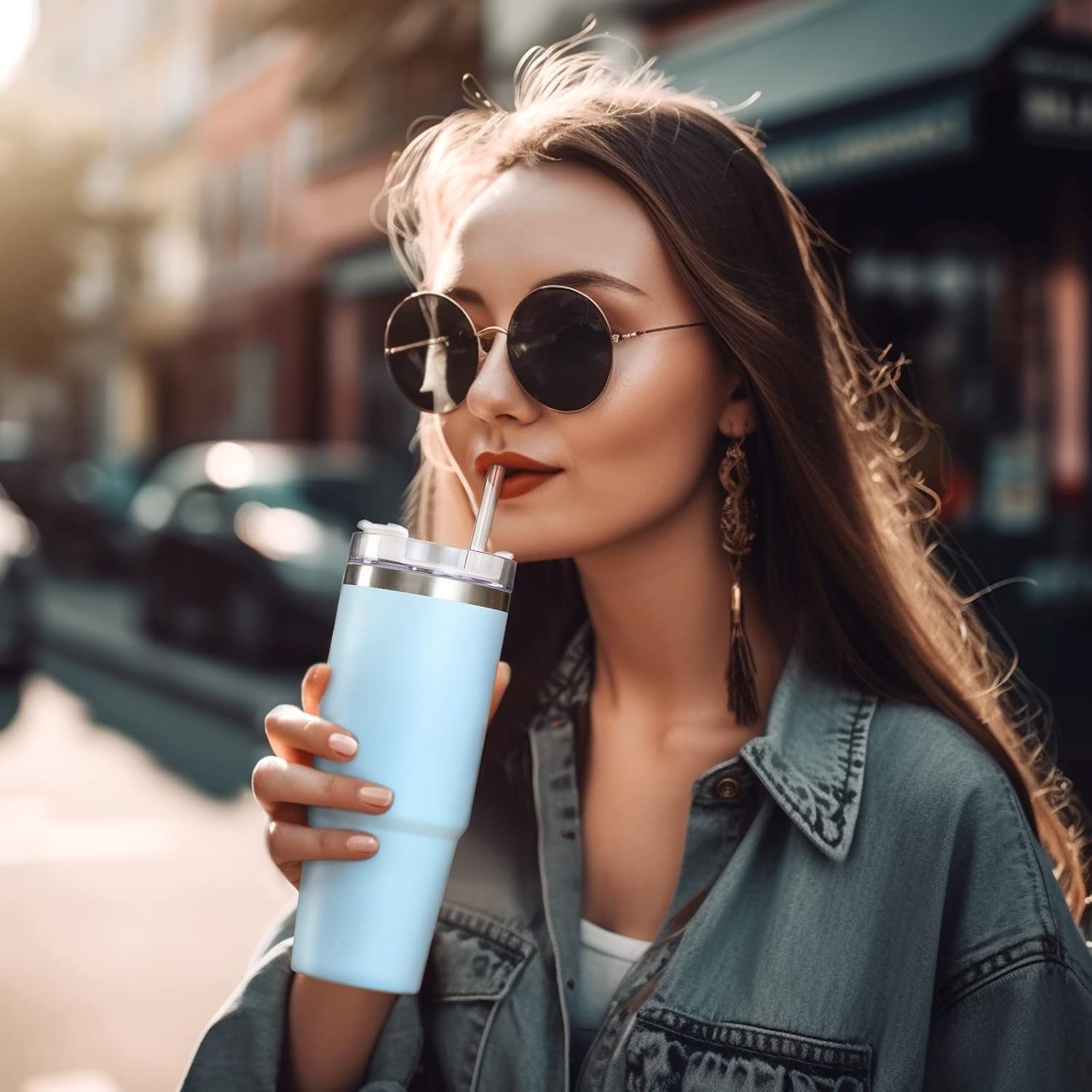 ALINK 10 Pack Reusable Clear Straws for Stanley 30 oz Tumbler, 10.8" Long Tritan Hard Plastic Straws for Yeti 42 oz 35 oz 30 oz Tumbler, Mason Jar, Starbucks - 5 Straight 5 Bent with Brush - Image 9