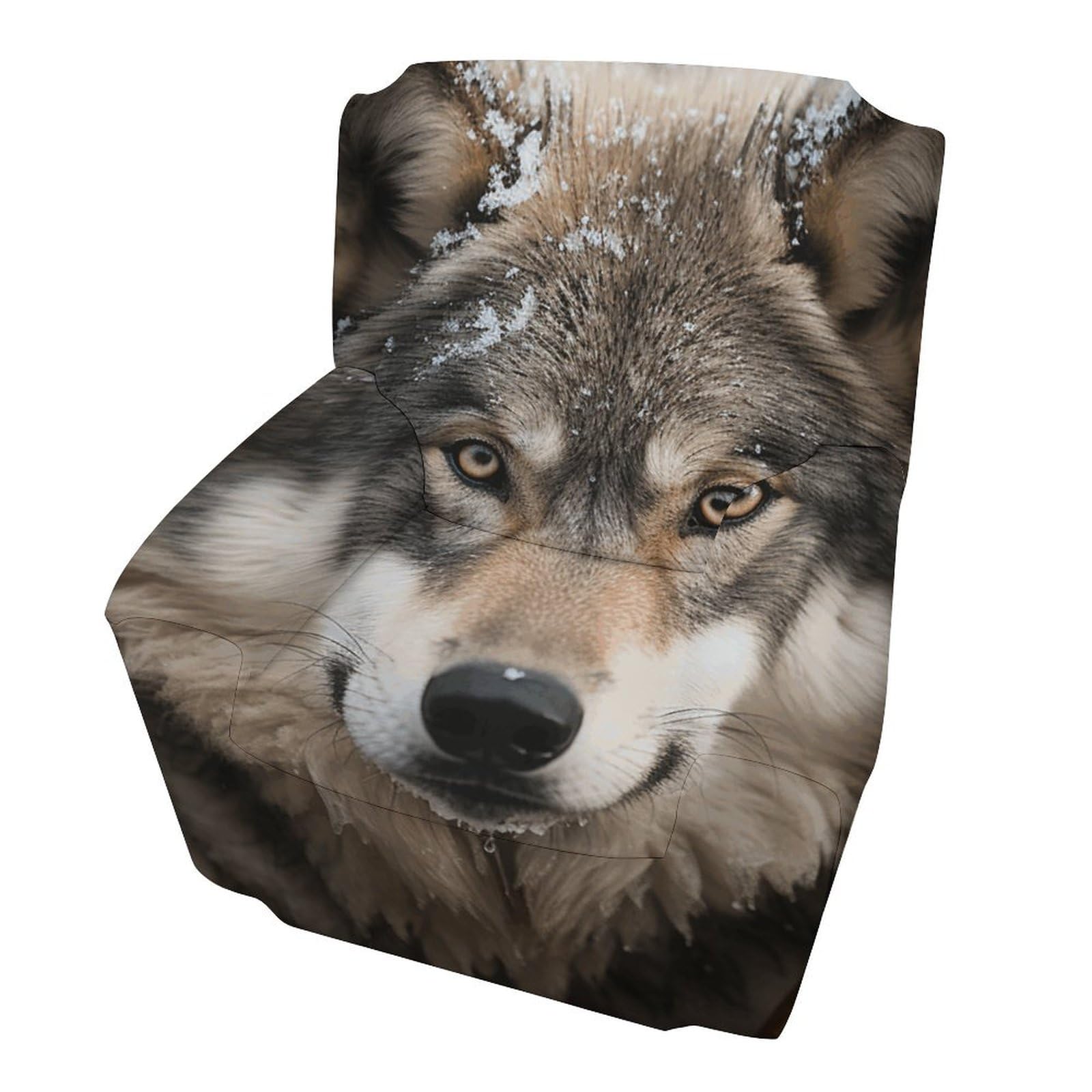 Housse de canapé loup résistante et extensible anti-taches pour mobilier individuel