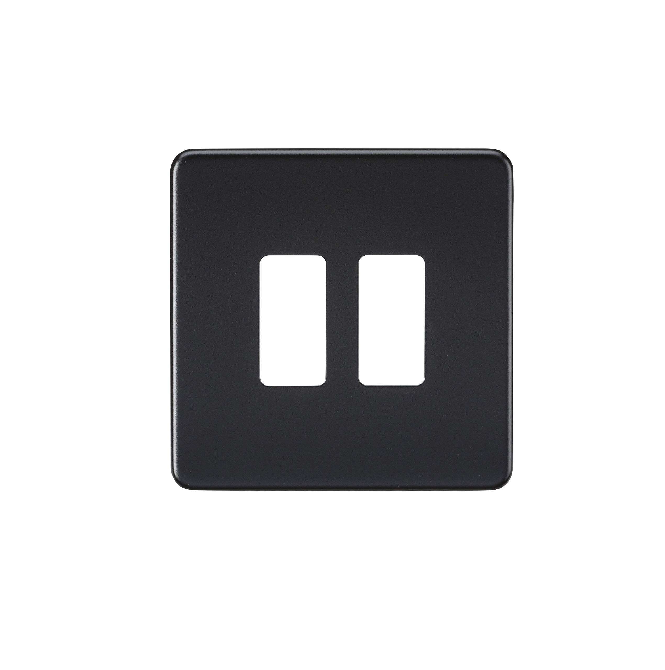 Screwless 2G grid faceplate - matt black