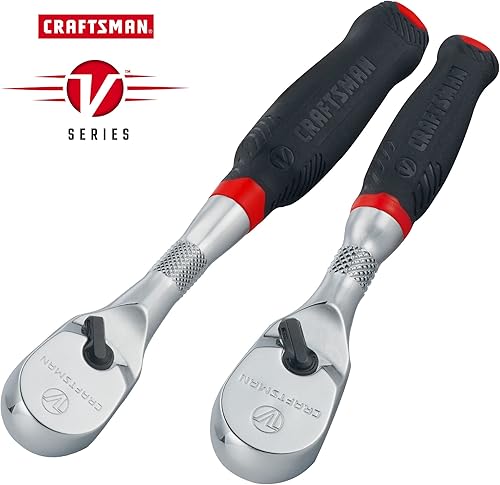 Miniatura 2 de CRAFTSMAN Trinquete serie V, accionamiento de 14 y 38 pulgadas, agarre cómodo, paquete de 2 (CMMT86502V)