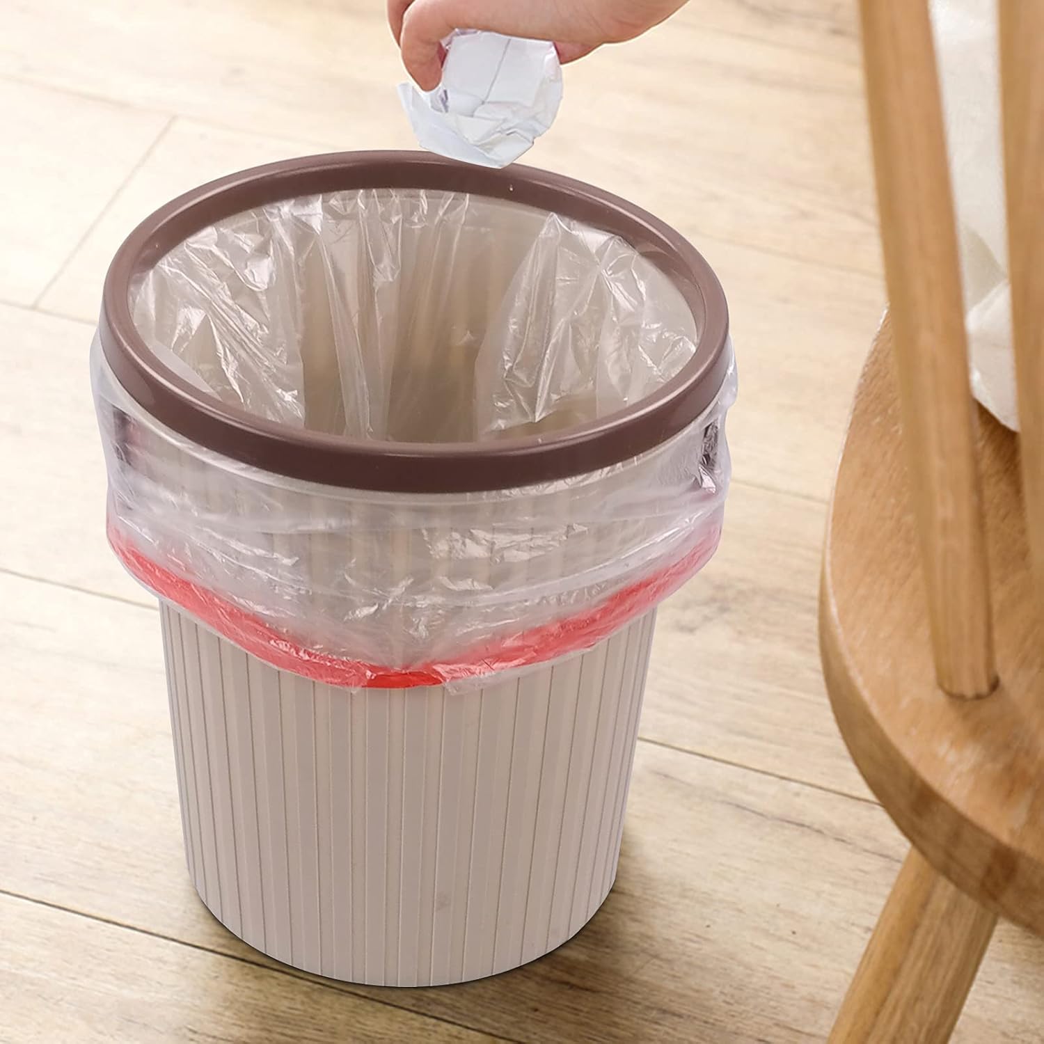 Morcte Clear 8 Gallon Drawstring Trash Bags, 108 Counts