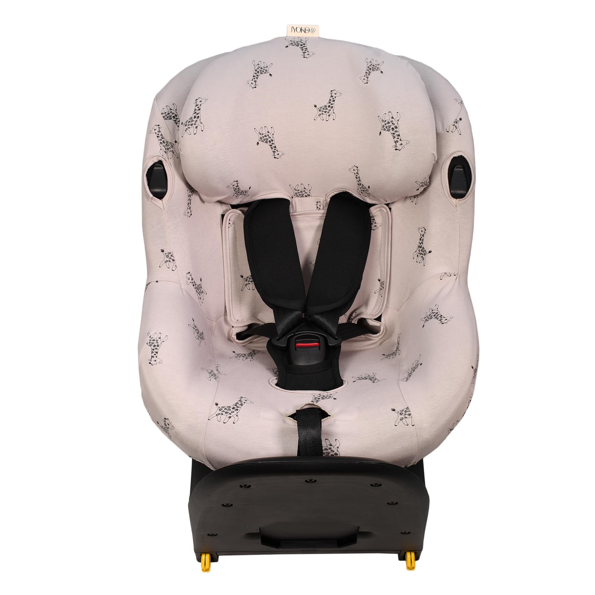 JYOKO Kids Funda de algodón para Silla de Coche Compatible con Maxi Cosi Mica I-Size (Giraffe)