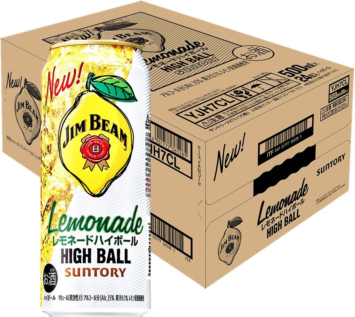 Amazon Co Jp ジムビーム レモネード ハイボール 缶 ウイスキー 日本 500ml 24本 食品 飲料 お酒