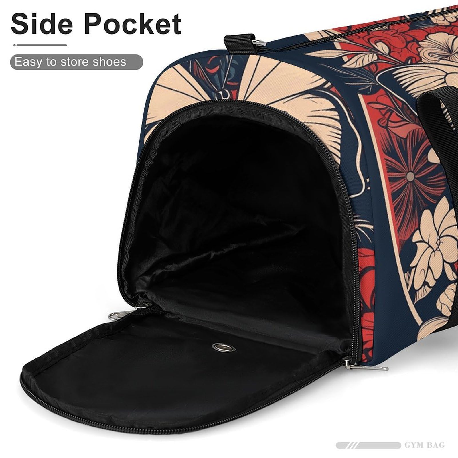 Sporttasche für Damen und Herren, mit Schuh- und Nassfach, Reisetasche, Kunstblume mit weißer Wochenendtasche, Handgepäcktasche für Schwimmen, Fitness, Workout, Sport, Seesack, Stil 2, Einheitsgröße,