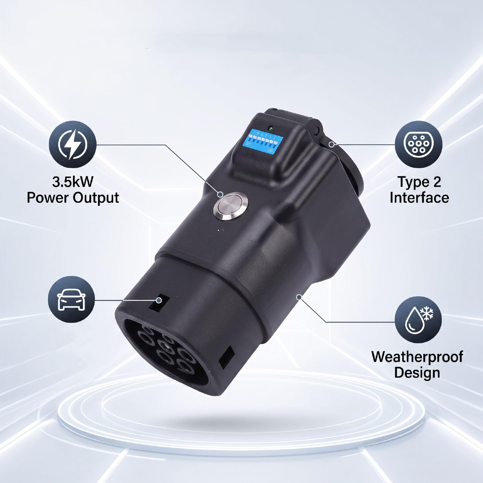 Haofy 3.5kW 16A Typ 2 V2L Adapter Złącze Pojazd do Obciążenia