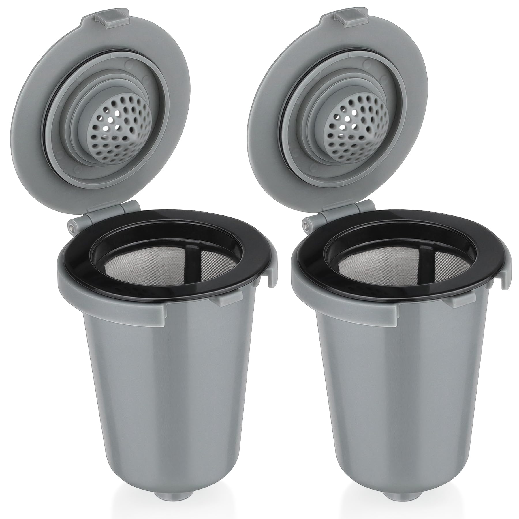 Newly upgraded Reusable Filter Cup for Cuisinart, Compatible with Cuisinart #SS-RFC HomeBarista Reusable Filter Cup, Light Gray (2 Pack)