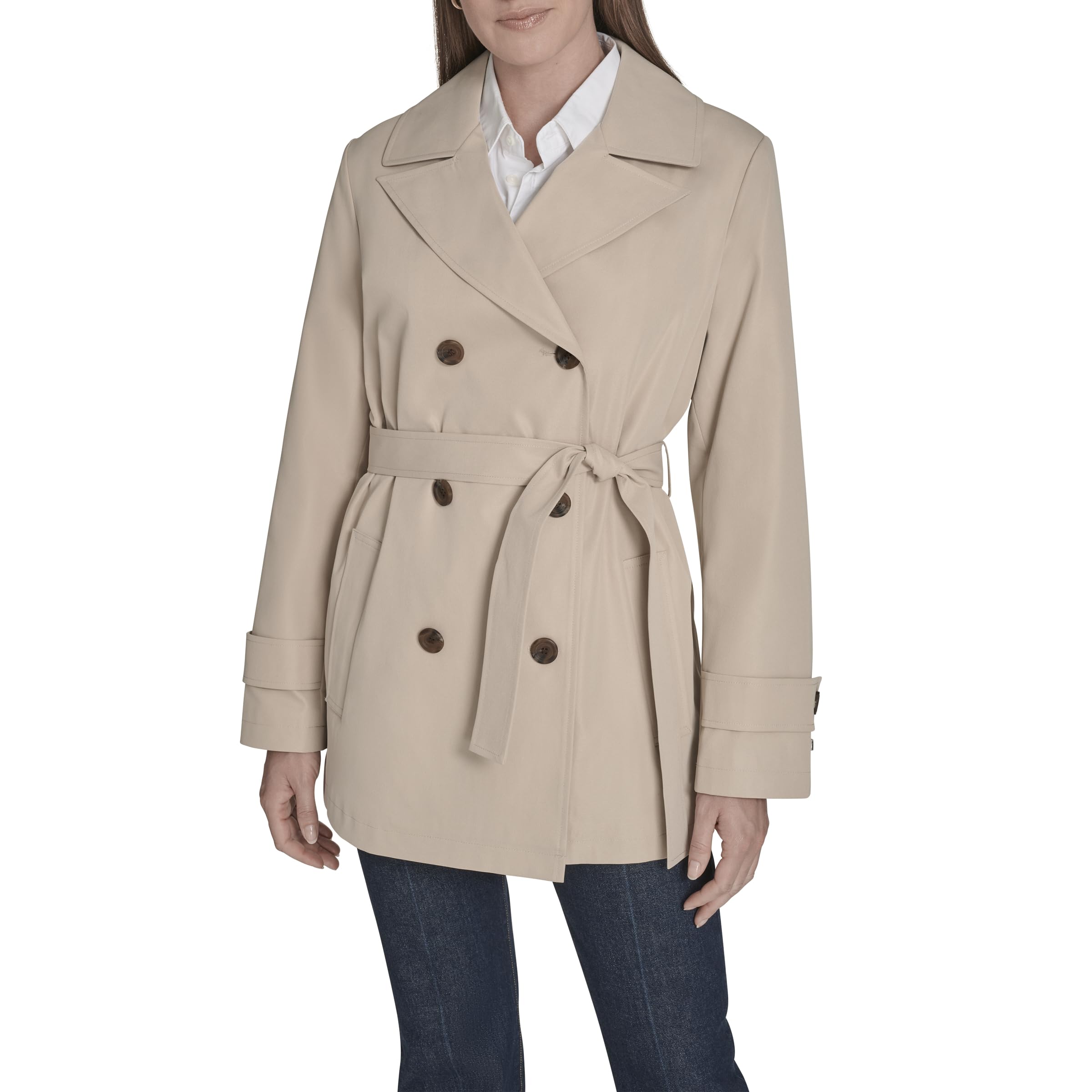 Tommy Hilfiger Belted Double Breasted Trench Coat