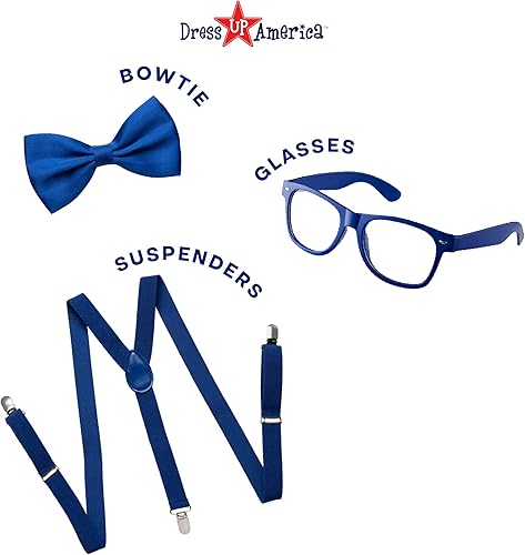 Miniatura 2 de Dress Up America Neon Suspender, Bow-tie, Sunglasses, Accessory Set - Adult and Kids Size Suspenders