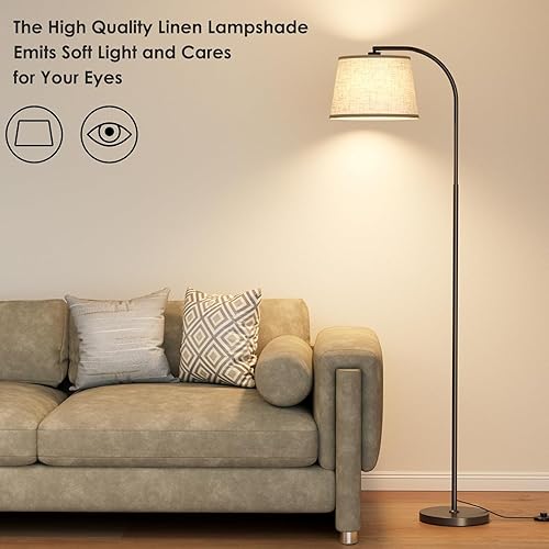 Miniatura 6 de Lámparas de pie para sala de estar, lámpara de pie de arco de 64 pulgadas con 6000 K y regulable continuo, pantalla giratoria de 350  H180  V y