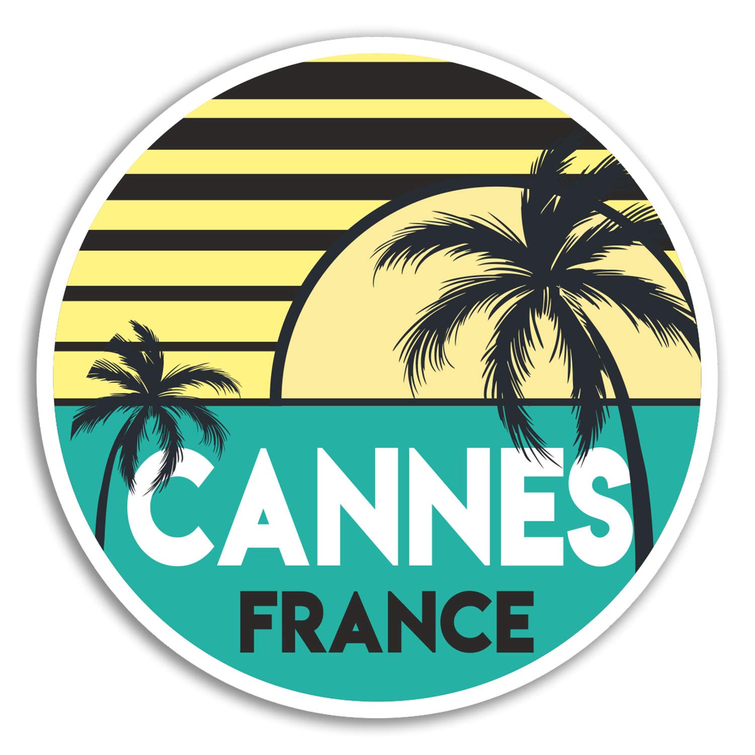 Destinationvinyl Multi 2 X 10Cm Cannes France Vinyl Stickers - Fun Travel Sticker Laptop Luggage #18035 (10Cm Wide)